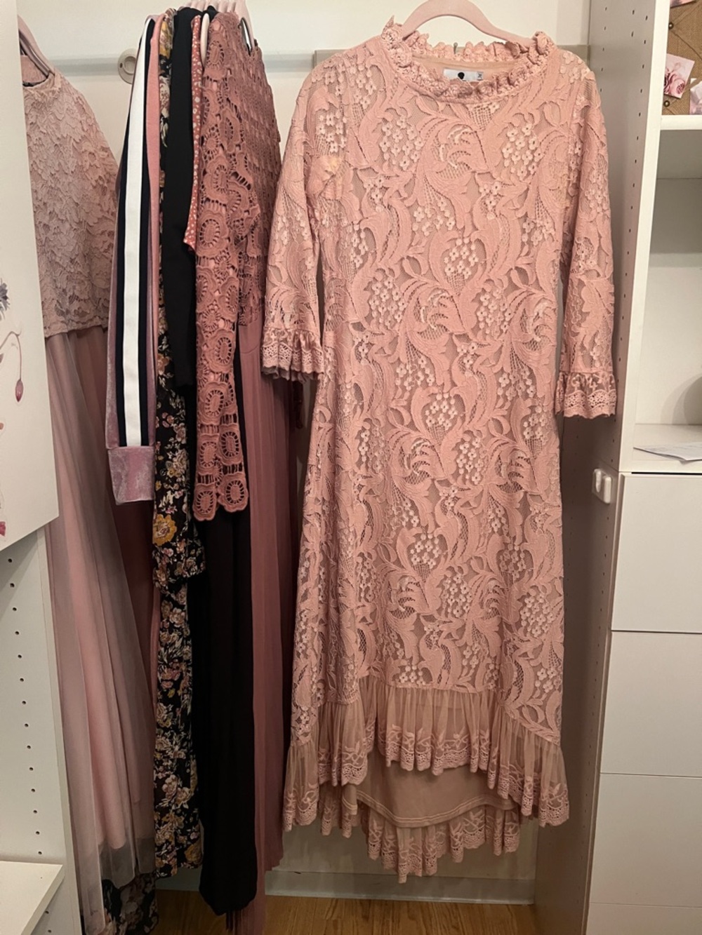Dainty Jewells Dusty Rose Lace High-Low Dress